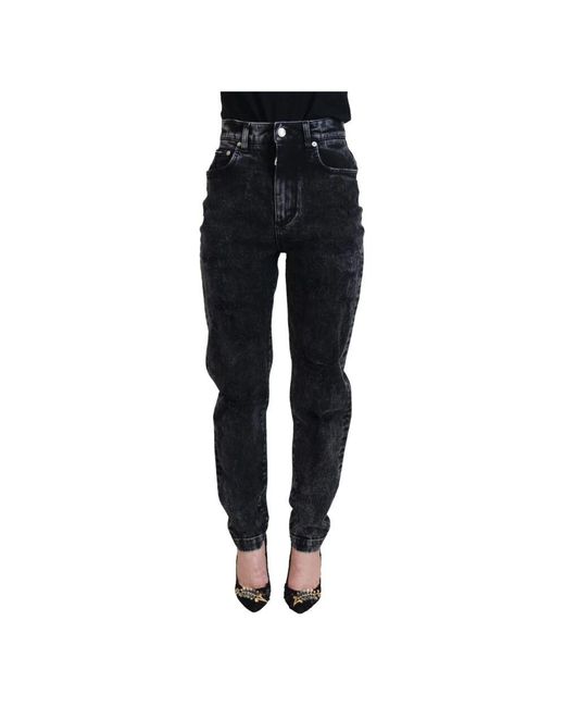 Dolce & Gabbana Blue Schwarze high-waist denim jeans
