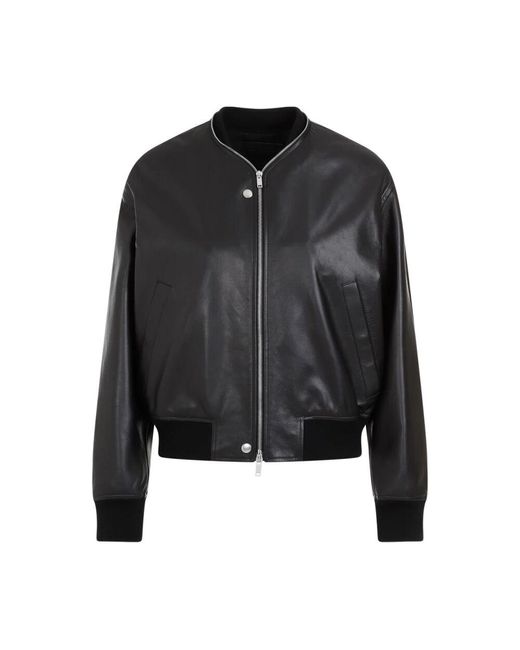 Jil Sander Black Schwarze bomberjacke