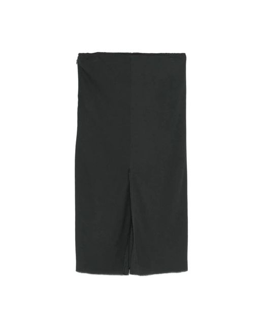 AMI Rokken ,Zwart ,Midi Rok Met Naaddetail Aan De Voorkant in het Black