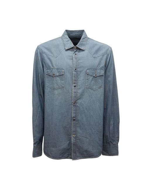 Dondup Blue Denim Shirts for men