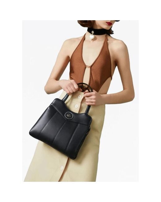 Gucci Black Petite Small Leather Tote Bag