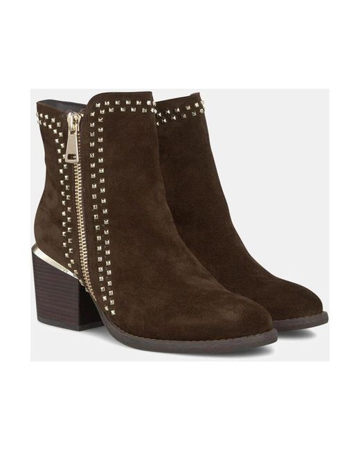 Alma En Pena. Brown Stiefeletten nieten reißverschluss