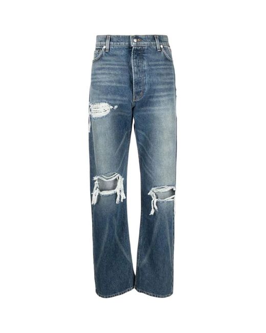Rhude Blue Straight Jeans for men