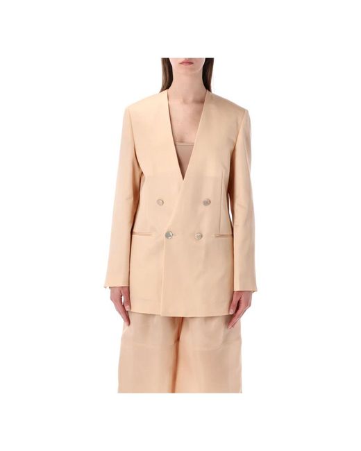 Alberta Ferretti Natural Blazers