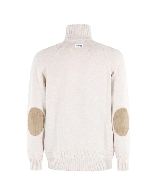 Fay Truien & Vesten ,Wit ,Wol Lupetto Zip Maglia Rasata in het White voor heren