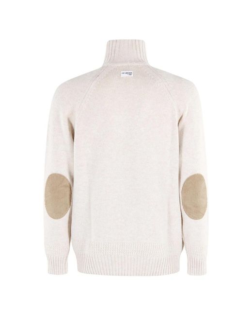 Fay Truien & Vesten ,Wit ,Wol Lupetto Zip Maglia Rasata in het White voor heren