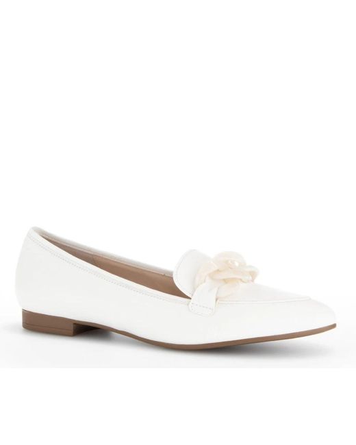 Gabor White Loafers
