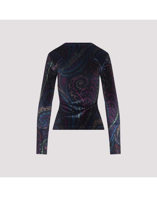 Etro Blue Long Sleeve Tops