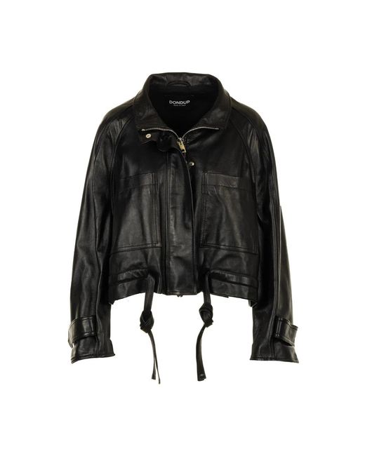 Dondup Black Leather Jackets