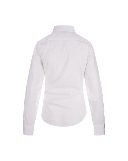 DIESEL White Weißes wrap-around shirt mit oval d motif