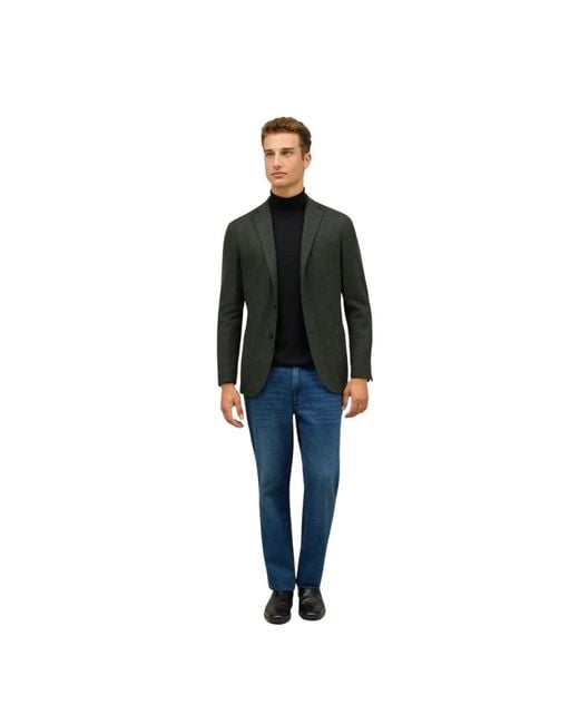 Boglioli Garment Dyed Wool Herringbone K-Jacket in Black für Herren