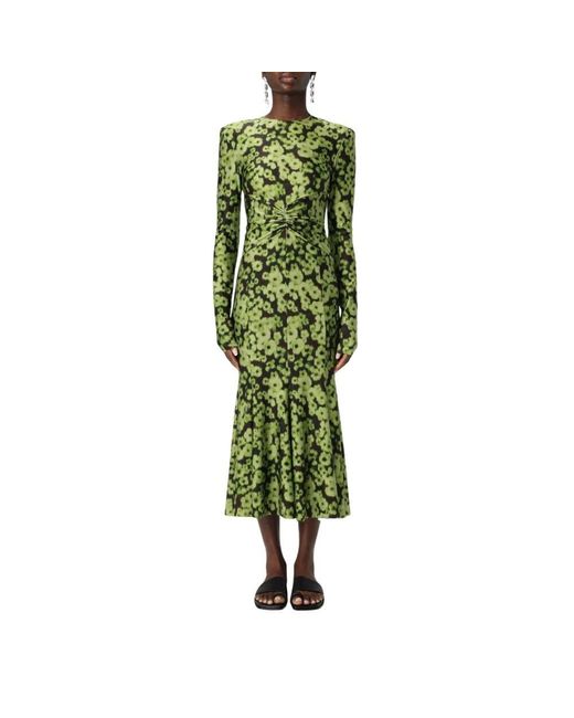 Philosophy Di Lorenzo Serafini Green Braunes Blumen Midi Kleid