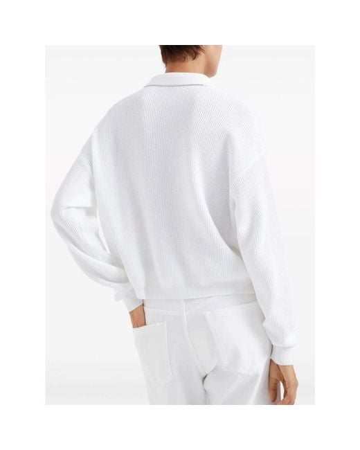 V-Neck Knitwear di Brunello Cucinelli in White
