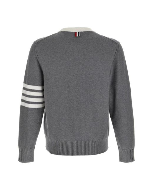 Thom Browne Gray Round-Neck Knitwear for men