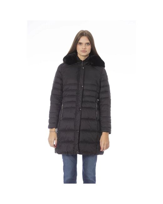 Baldinini Black Kapuzenbomberjacke mit reißverschluss