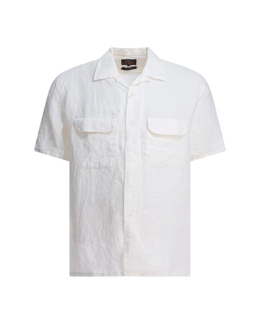 Short Sleeve Shirts Beams Plus de hombre de color White