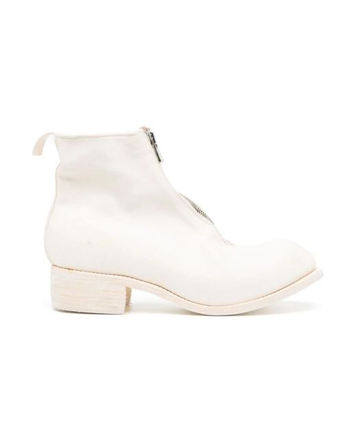 Guidi White Ankle Boots