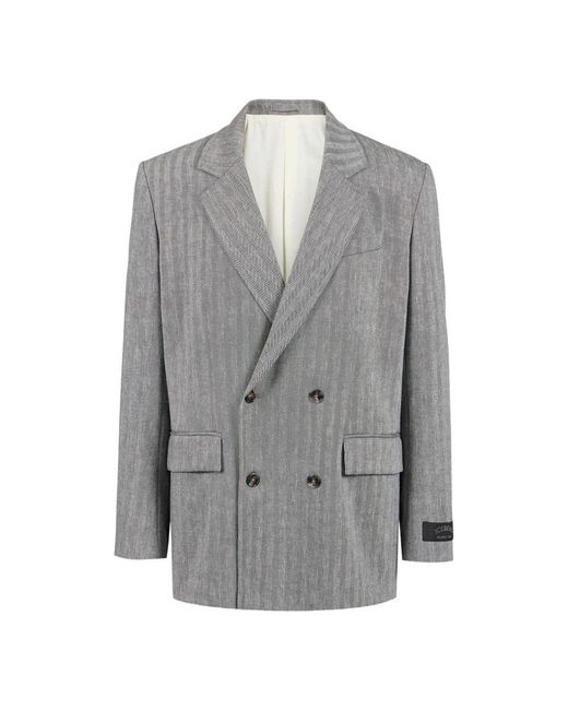 Iceberg Schwarze Und Weiße Doppelreihige Jacke Mit Regulärer Passform in Gray für Herren
