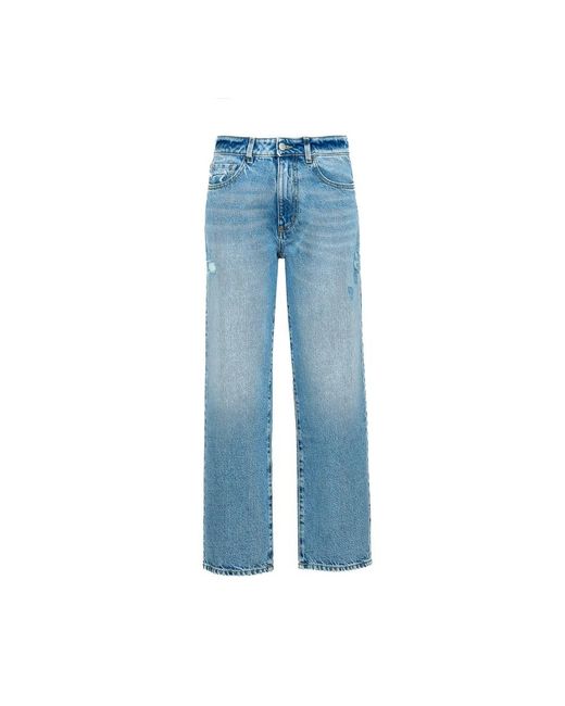 ICON DENIM Blue Weite jeans mit mittlerer leibhöhe