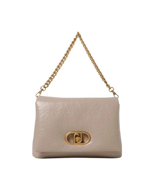 Liu Jo Gray Leder Crossbody Tasche