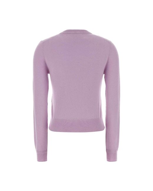 Jil Sander Purple Round-Neck Knitwear