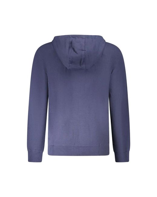 Wrangler Hoodies & Sweatvesten ,Blauw ,Katoen Blauwe Grafische Zip Hoodie Sweater in het Blue voor heren
