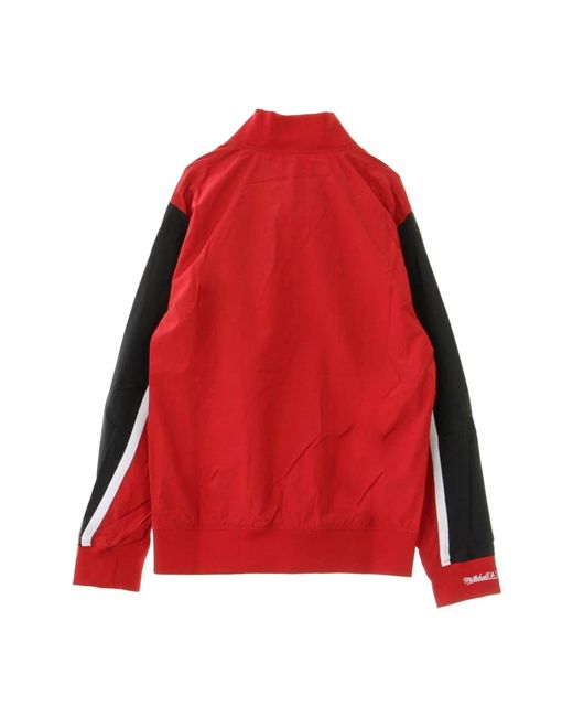 Mitchell & Ness Jassen ,Veelkleurig ,Polyester Nba Hook Shoot Warm Up Jacket in het Red voor heren