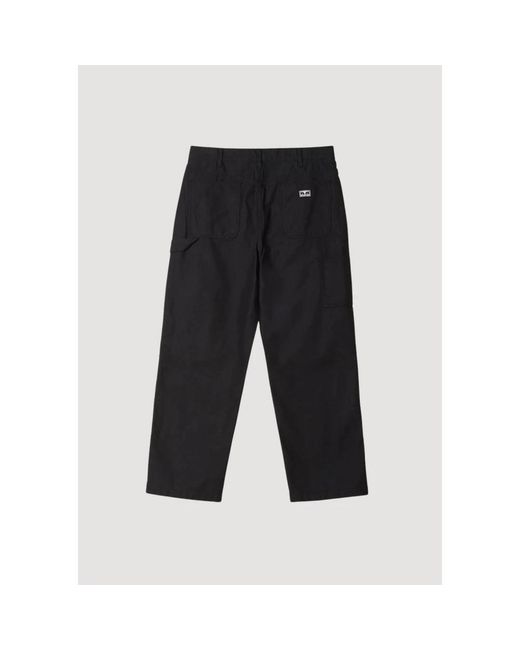 Obey Black Straight Trousers for men