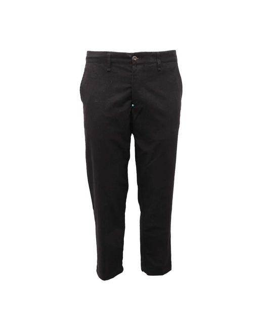 White Sand Black Straight Trousers for men