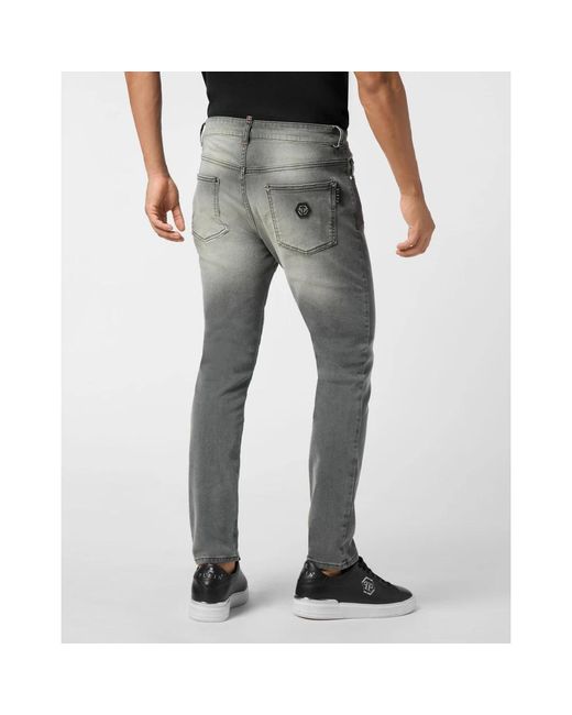 Philipp Plein Gray Slim-Fit Jeans for men