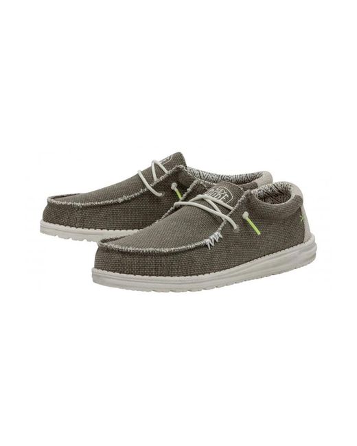 HeyDude Green Laced Shoes for men