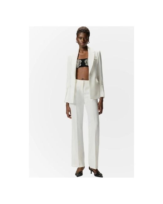 SIMONA CORSELLINI White Wide Trousers