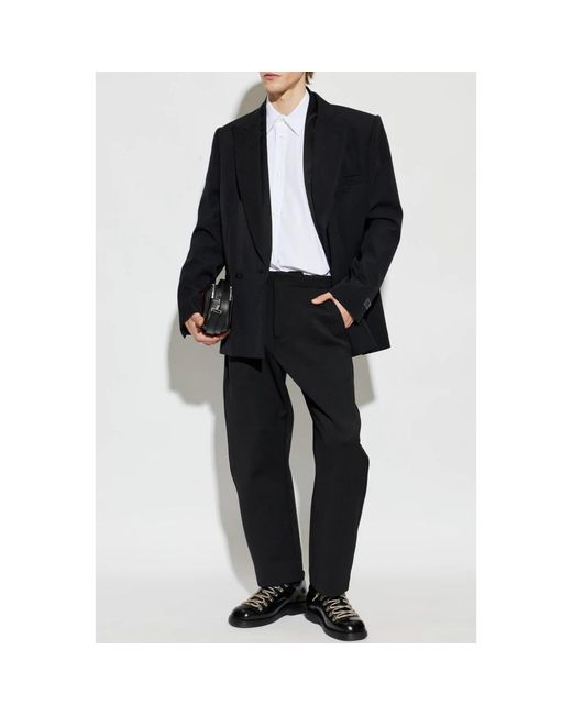 Balmain Wollen Blazer Met Dubbele Split in het Blue voor heren