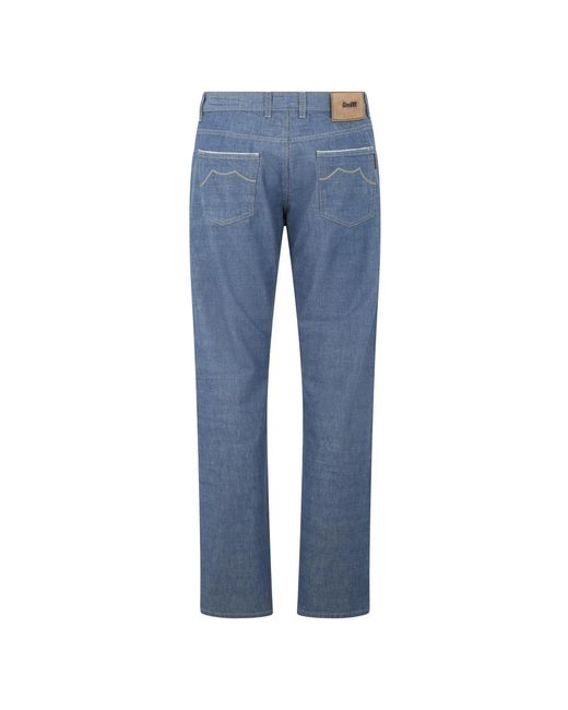 Moorer Blue Straight Fit Jeans for men