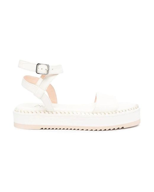 Agl Attilio Giusti Leombruni White Flat Sandals