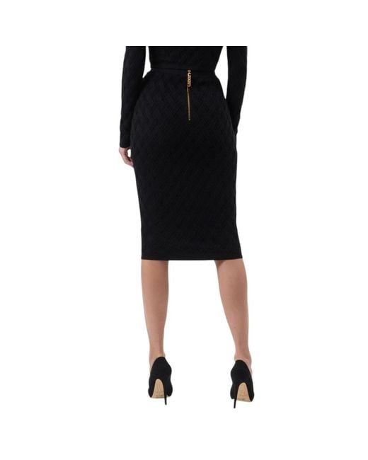 Elisabetta Franchi Black Knitted Dresses