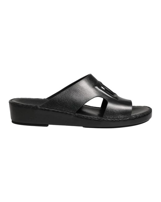 Dolce & Gabbana Schoenen ,Zwart ,Leer Dg Logo Slide in het Black voor heren