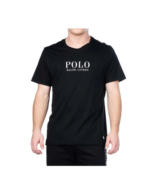 Magliette nera con logo 100% cotone di Ralph Lauren in Black da Uomo