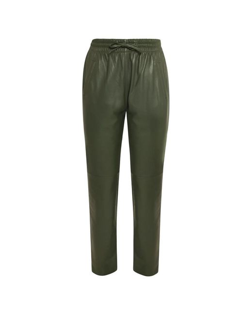 Oakwood Green Leather Trousers