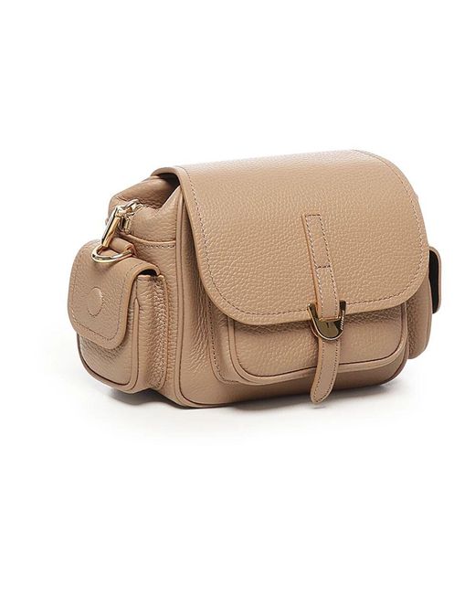 Coccinelle Natural Stilvolle Nackte Schultertasche Mit Klappe