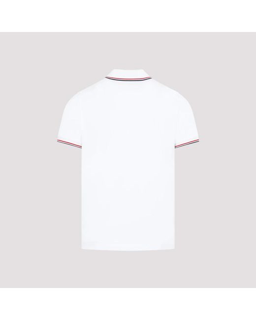 Moncler Tops ,Wit ,Katoen Polo T-Shirt in het White voor heren