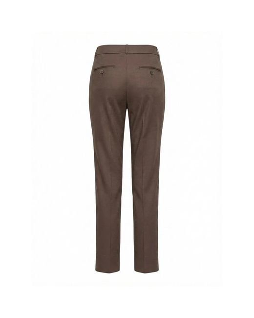 Peserico Brown Slim-Fit Trousers