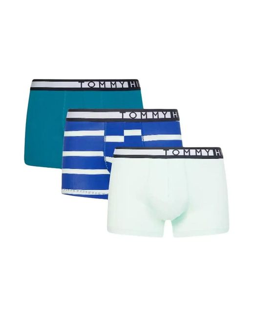 Tommy Hilfiger Originele Logo Boxer Pack Van 3 in het Blue voor heren