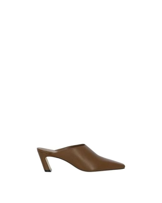 Stuart Weitzman Brown Heeled Mules