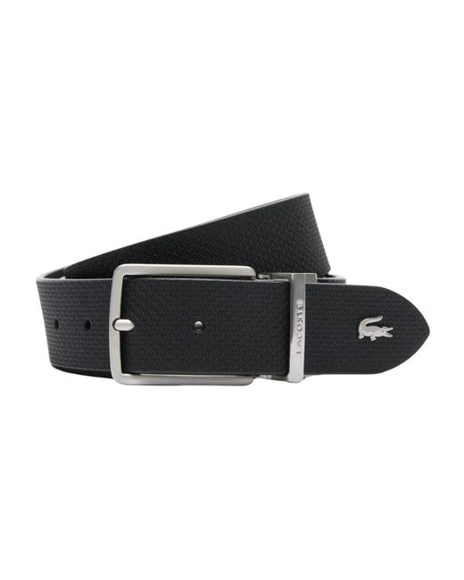 Lacoste Wendegürtel Leder Krokodil Schwarz in Black für Herren