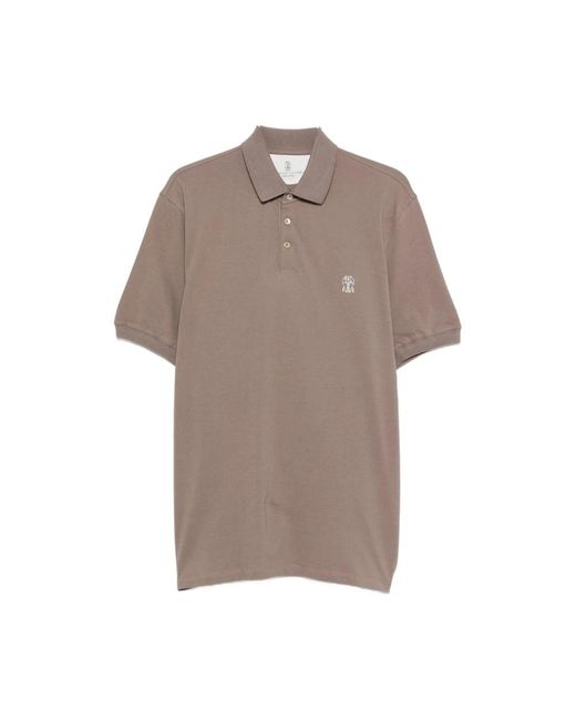 Brunello Cucinelli Brown Polo Shirts for men