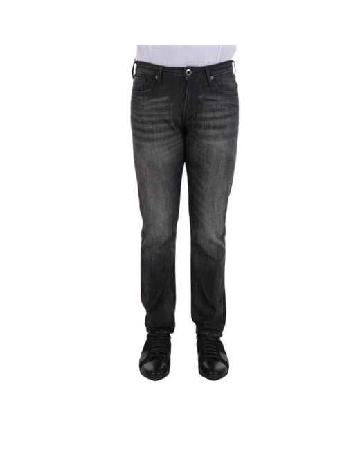 Emporio Armani Gray Slim-Fit Jeans for men