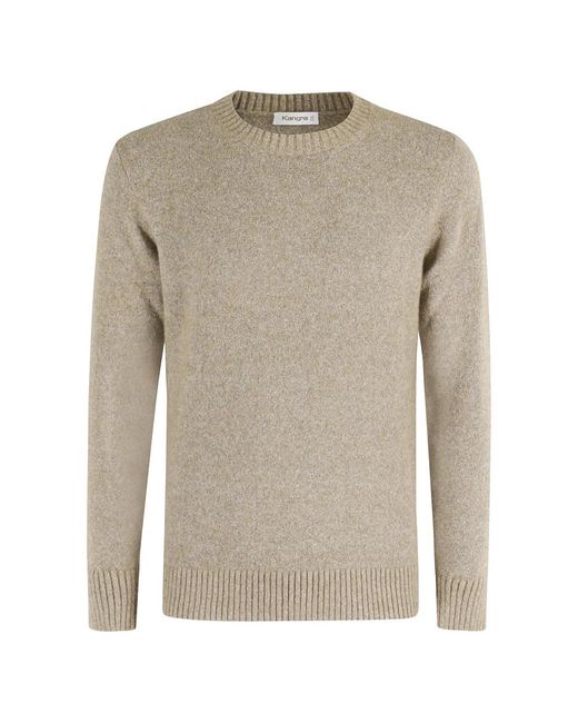 Kangra Gray Round-Neck Knitwear for men