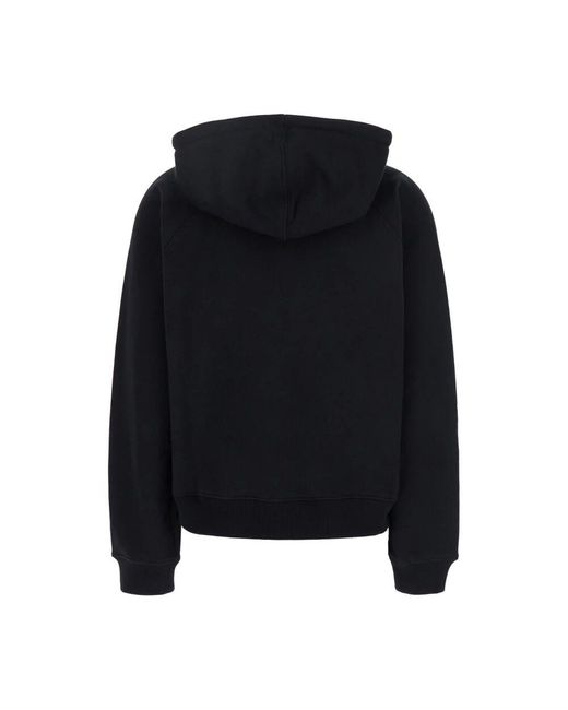 Chloé Black Schwarzer logo hoodie mit metallanhänger