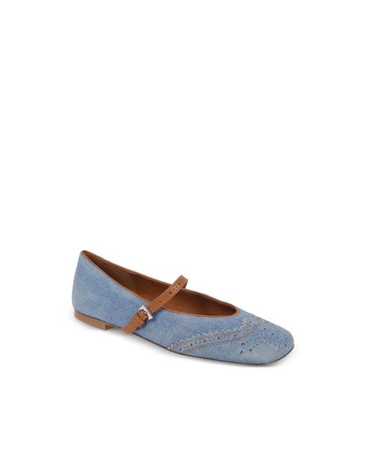 Ermanno Scervino Blue Ballerina Shoes